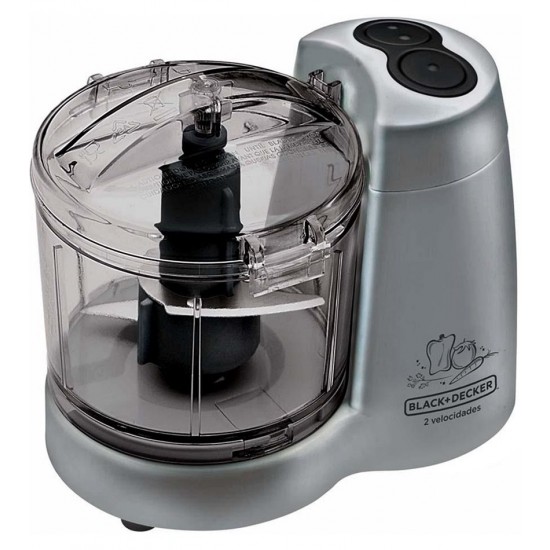 Mini Processador Black+Decker Cinza Com 2 Velocidades 120W 127V